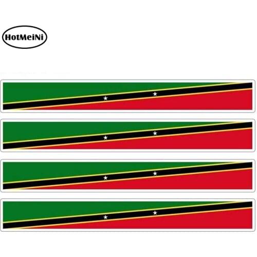 HotMeiNi 13cm x 1.7cm 4pcs Car Stripe Motorcycle Racing Flag Sticker Car Window Decal Bike Moto St Kitts and Nevis Car Sticker