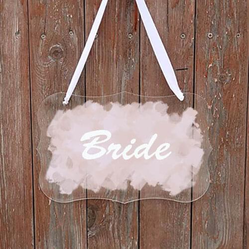 Custom DIY Clear Blank Acrylic Hanging Sign Elegant Wedding Chair Signs Bride Groom Perfect for Calligraphy Lovers Home Retail