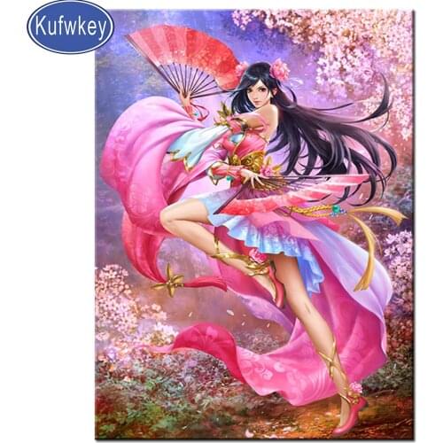 Cartoon Girl diamond painting Portrait art 5D DIY full embroidery round dril mosaic pattern craft Wall Art