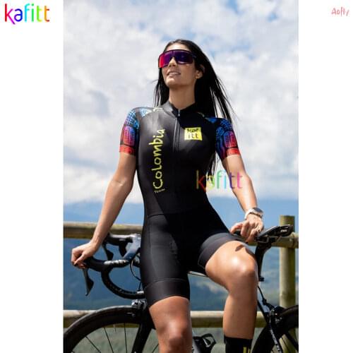 Kafitt Team Colombia 2020 Black Male Cycling Monkey Female Suit Sexy Womens Cycling Gel Clothes Jumpsuit Triathlon Overalls