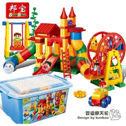 Building Block Pipeline Ferris Wheel Childrens Architectural Class Puzzle Collection Toy Marble Run Toys Marble Balls Toy