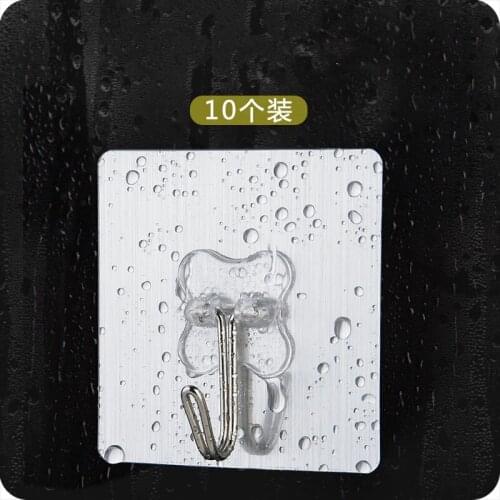10pcs/set Strong Mirror Seamless Hooks Free Punch Adhesive Hooks Kitchen Hooks Bathroom Hooks