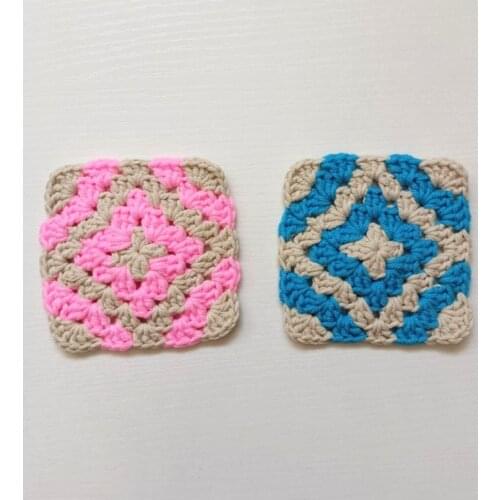 Square Hand Crochet Cup Coaster Tea Mats Coffee Placemat Pad Kitchen Table Desk Decor Wedding Decoration