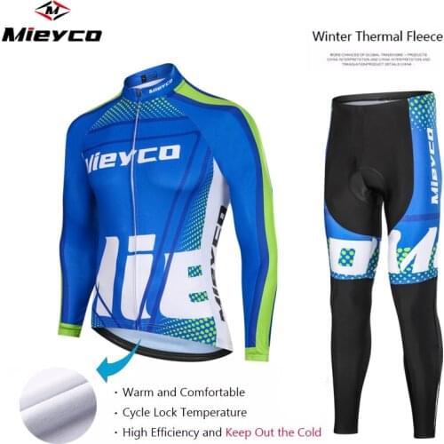 Mieyco Cycling Jersey 2020 Pro Team Winter Fleece Cycling Clothing MTB Cycling Bib Pants Set Ropa Ciclismo Triathlon Cycling Kit