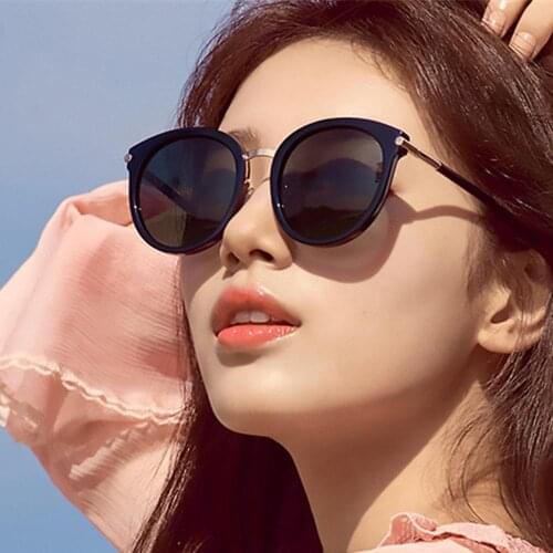 Fashion Models Flexible Big Frame Round Sunglasses New Top European And American Womans Lens Brand Designer Retro Glasses UV400