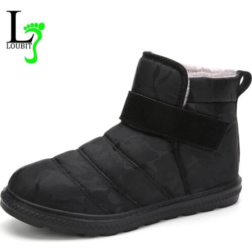 Mens Shoes With Fur Winter Warm Snow Boots Waterproof Male Casual Footwear Men Outdoor Sneakers Plush Flat Botas Hombre Comfort