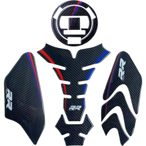 Carbon Fiber motorcycle Sticker Decal Emblem Protection Tank Cover Pad For BMW S1000 RR HP4