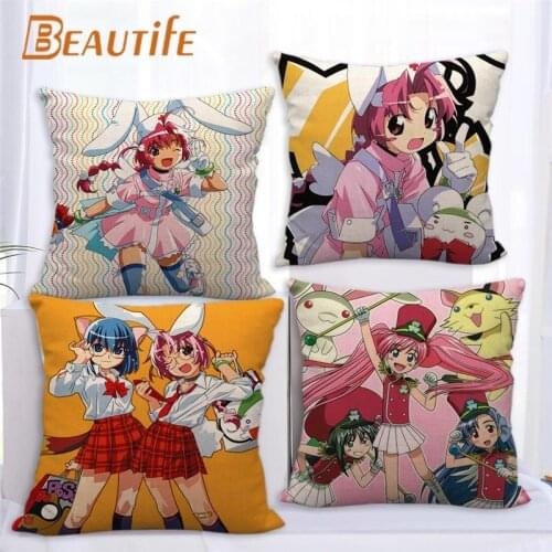 Custom Nurse Witch Komugi Animation Pillowcase 45X45cm Wedding Decorative Eco-Friendly Cotton Linen Fabric Pillow Case