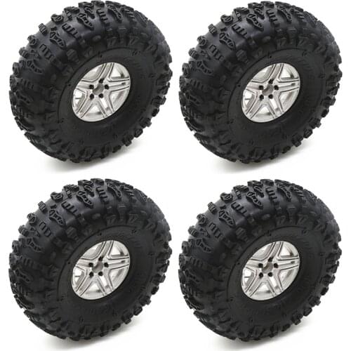 New 4PCS 2.2 Inch Beadlock Wheel Tire For 1/10 RC Rock Crawler Axial Traxxas TRX4 SCX10 RR10 AX10 Wraith 90048 90018 KM2