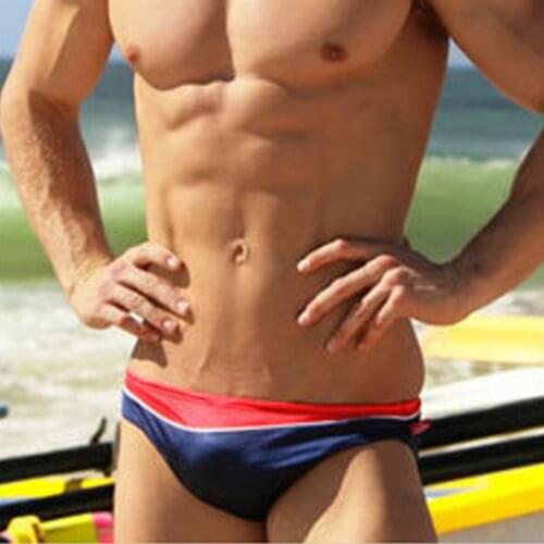 Aussiebum swimwear jockstrap new stylish colored mens swimwear sexy elastic comfortable breathable triangle swim trunks