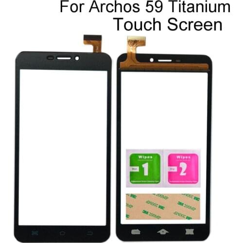 Mobile Touch Screen Panel For Archos 59 Titanium Touch Screen Front Glass Sensor Digitizer 3M Glue Wipes