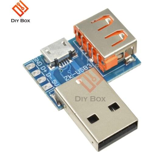 3 in 1 USB adapter converter board USB male to female to micro USB 4P2.54mm DIY kit Mobile phone accessories