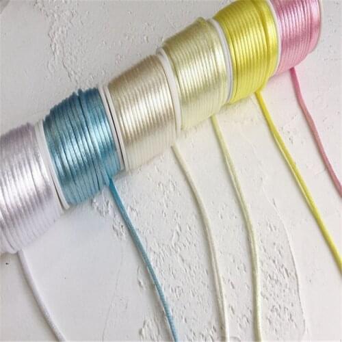 2mmX10m/roll Strong Braided Macrame Silk Satin Nylon Cord Rope DIY Making Findings Beading Thread Wire 2mm