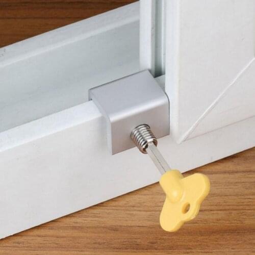 Child Protection Baby Safety Adjustable Sliding Window Locks Stop Aluminum Alloy Security Lock With Keys Safety Window Lock