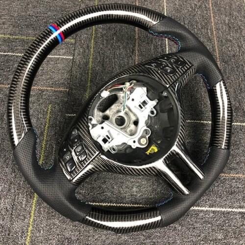 Customized Carbon Fiber Perforated Leather Steering Wheel For BMW E46 2000 2001 2002 2003 2004 2005 2006