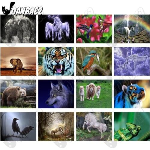 Animal Series 5D Diy Diamond Painting Elephant Horse Hummingbird Round Diamond Art Inlaid Home Room Wall Decoration Accessories