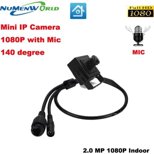 Wide angle lens 2.1mm IP camera 1080P 2.0MP HD webcam built in microphone CCTV Surveillance Video camera Indoor ONVIF P2P