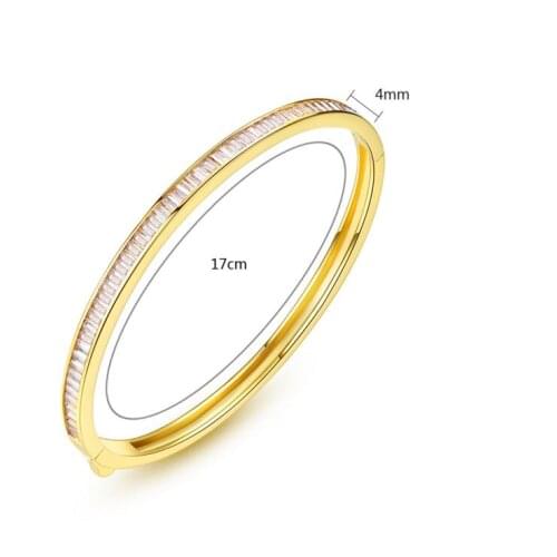 Wedding enegagement gift gold silver color fashion top quality brass jewelry CZ cuff bangle bracelet Trendy Chic cz jewelry