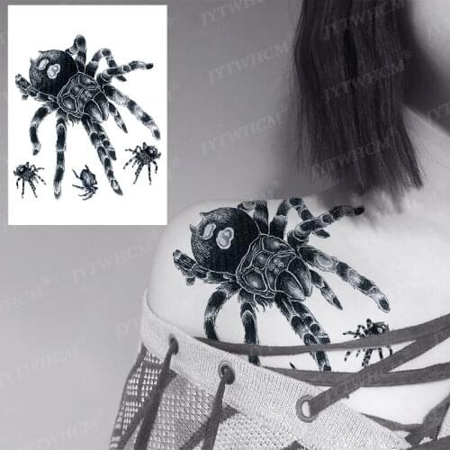 Waterproof Large Tattoo Sleeve Temporary Tattoo Fake Tatoo Transfer Tatto On Neck Arm Thigh Spider Tattoo Stickers for Women men