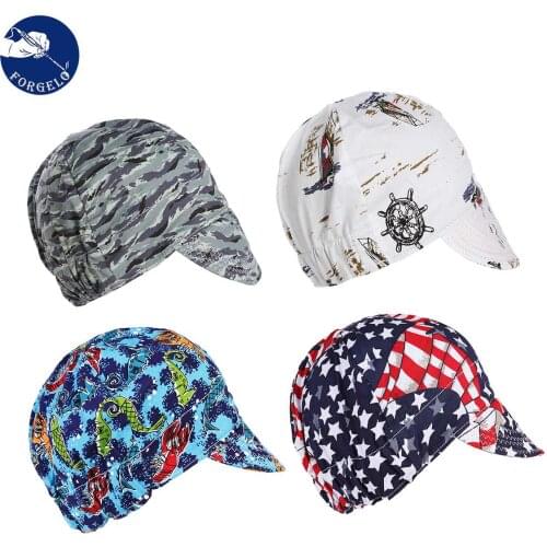 FORGELO Cotton Welding Cap Hat Welders Retardant Cotton Helmet Adjustable Application to Welding Safety Protective Welding Helme