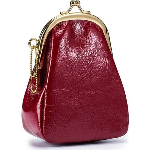 Frame Hasp Coin Purse Women Small Wallet Female Coin Purses Card Holder Mini Money Bags 2021 Metal Luxury Brand Genuine Leather