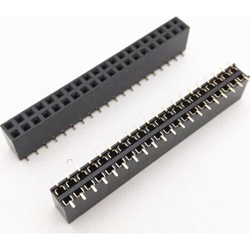 10 Pcs Per Lot Pitch 2.54mm 2x20 Pin 40 Pin Female Double Row SMT Pin Header Strip