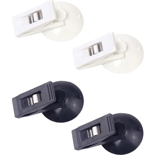 2 Pcs Plastic Car Interior Window Clip Mount Black Suction Cap Clip Sucker Removable Holder For Sunshade Curtain Towel Ticket