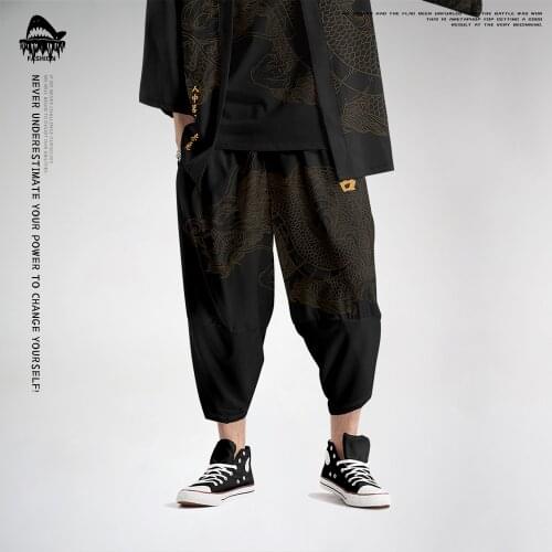 2020 New Fashion Streetwear Pants Male Joggers Casual Harem Pant Plus Size 6XL Men Hip Hop Dragon Print Trousers