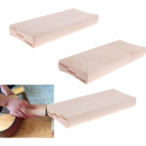 3 x Wood Fingerboard Fretboard Radius Sanding Block Luthier Tool for Guitar