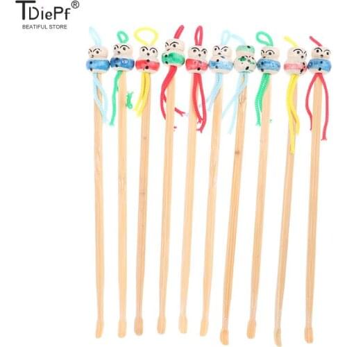5/10/20Pcs Portable Cute Mini Doll Earpicks Wood Bamboo Ear Picks Wax Remover Cleaner Tool Health Care Ear Care Tool