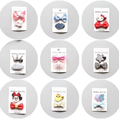 5set/lot girls flowers hair clips cartoon hairpins toddlers kids Children Animal Bow Safe Barrettes Hair Accessories Headwear