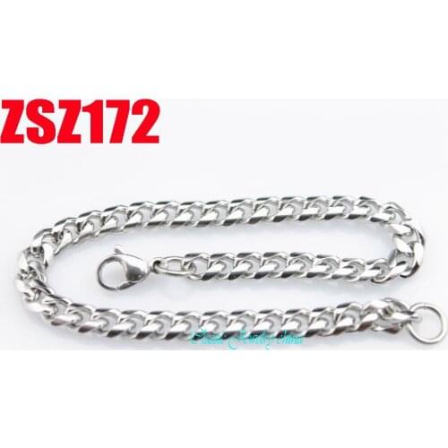 5mm rounded corners Curb Cuban chain stainless steel brace lace fashion bracelet fashion jewelry 20pcs ZSZ172