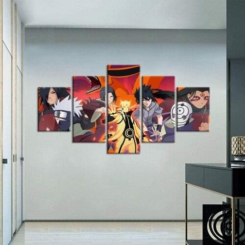 5 Piece Wall Art Canvas Anime Manga Pictures Ninja Figure Posters And Prints Home Living Room The Wall Decoration Paintings