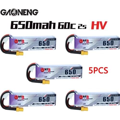 Gaoneng GNB Lipo Battery 650mAh 60C 2S HV With JST XT30 Plug For Emax Tinyhawk Kingkong LDARC TINY Whoop BetaFPV Drone