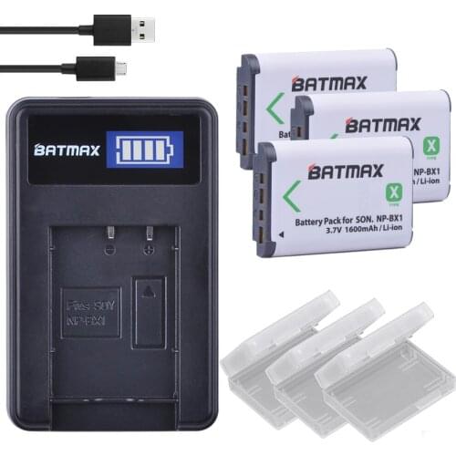 3x NPBX1 bateria NP-BX1 np bx1 Battery+ LCD Charger for Sony DSC RX1 RX100 AS100V M3 M2 HX300 HX400 HX50 HX60 GWP88 AS15 WX350