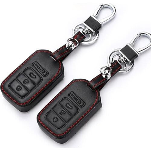 Car styling Leather car Key Cover Case for Honda Crv Fold Flip Keychains Glow In Dark Key Holder Wallet Dustproof key case