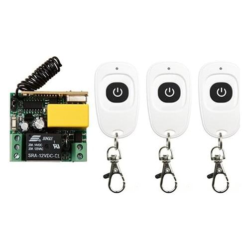 AC220V RF Wireless Mini Switch teleswitch Relay Receiver Remote Controllers For Light switch With White Waterproof Transmitter