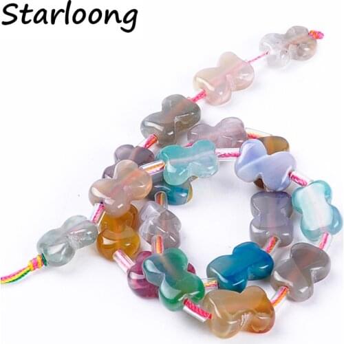 Top quality semi-precious cute little bear crack stripe natural stone agata beads DIY jewelry making for necklace
