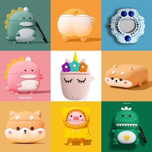 3D Headphone Case For Airpods 2 Case Silicone Cute Dog Cartoon Earphone Cover For Apple Air pods Pro 3 1 Bluetooth Earpods Case