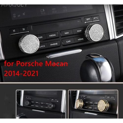 For Porsche Macan 2014-2021 Cystal Bling Bling Metal Sticker Instrument Panel Ring Cover Trim
