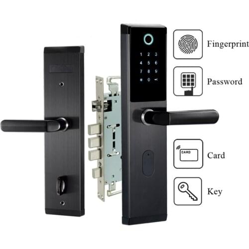 Digital Biometric Fingerprint Lock Keyless Smart Door Lock Fingerprint+Password+RFID Card+Key Unlock Ways Home Office Hotel Use