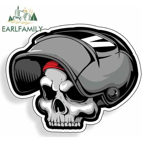 EARLFAMILY 13cm x 10.4cm for Skull Welder Wearing Helmet Car Stickers Bumper Trunk Truck Graphics Windshield Camper JDM Decal