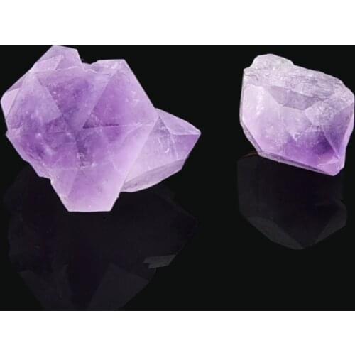 Natural Hexagonal Crystal Quartz Healing Fluorite Wand Stone Purple Purple Gem F5