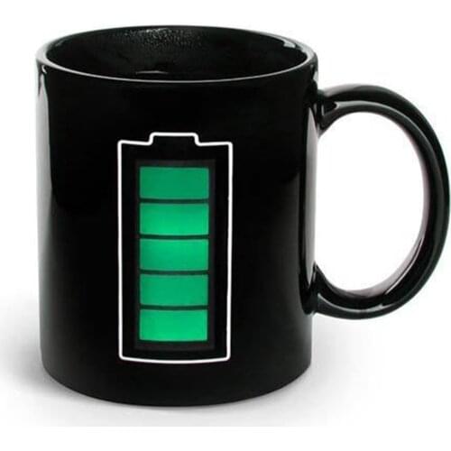 Cell Pone Battery Charging Signal Color Changing Ceramic Mug / Heat Sensitive Beverage Cup