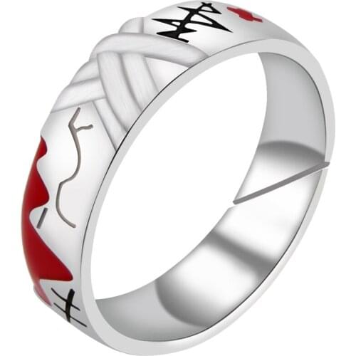 ACG Yandere Gilrs Ring 925 Sterling Silver Rings Adjustable Props Anime Cosplay Manga otaku Gift New