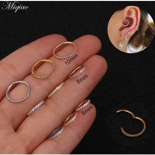 Miqiao 2pcs Hot New Product Stainless Steel Side Earrings Exquisite Body Piercing Jewelry