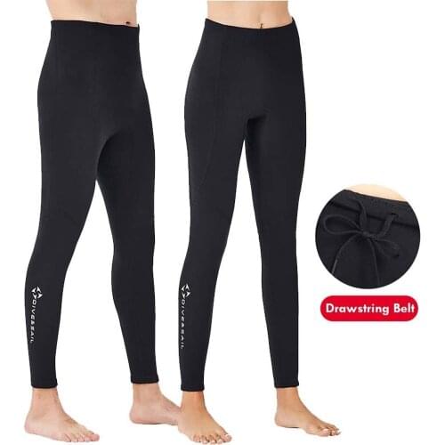 1Pcs 2mm Neoprene Black Diving Long Pants for Couples Warmth Tight Wetsuit Trousers Surfing Snorkeling Scuba Swimming Large Size