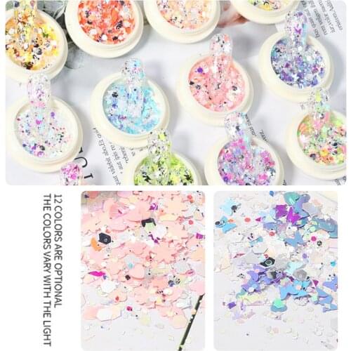 New Holographic Colorful Butterfly Nails Shiny Flakes Laser Maple Leaf Sequin Tips Set Glitter Accessories DIY Nails Art Jewelry