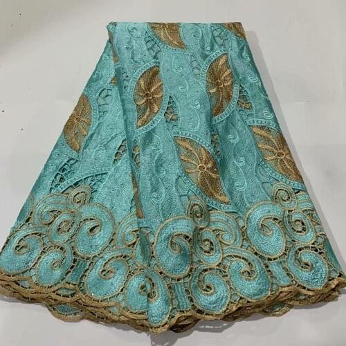 New arrival african lace fabric 2020 high quality lace latest nigerian embroidery guipure lace with stones for wedding 5yards