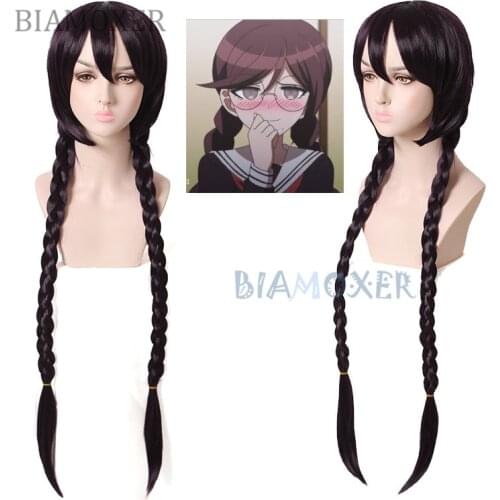 Black Lagoon Rosarita Cisneros Touko Fukawa Dark Purple Braided Cosplay Wig Roberta Long Hair Wigs